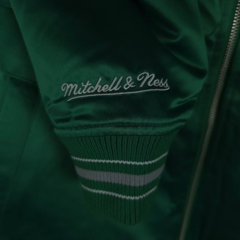 Philadelphia Eagles Mitchell & Ness NFL Large Satin Jacket Green Gray NWT